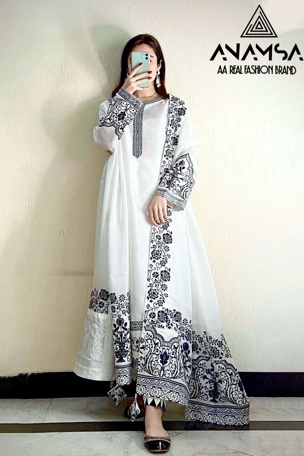 ANAMSA 469 HIT DESIIDGN BY ANAMSA RAYON COTTON EMBROIDERY WORK PAKISTANI DRESS