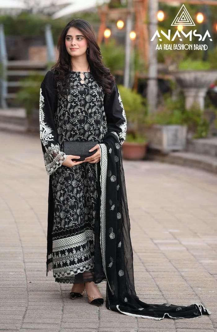 ANAMSA 477 HIT DESIGN BY ANAMSA RAYON COTTON HEAVY EMBROIDERY PAKISTANI DRESS