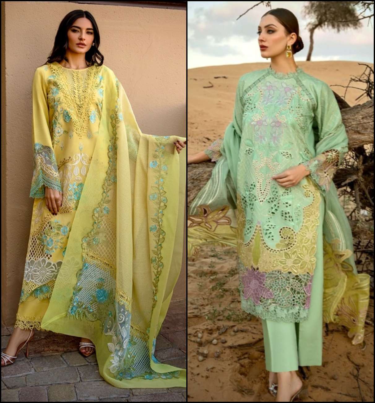 ANAMSA 479 AND 480 HITS BY ANAMSA PURE JAAM COTTON EMBROIDERY WORK PAKISTANI DRESSES