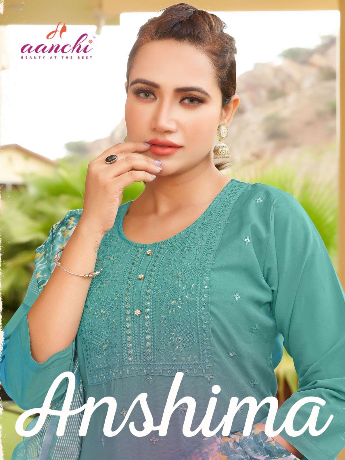 ANSHIMA BY AANCHI 1001 TO 1004 SERIES ROMAN SILK PRINT WORK READYMADE DRESSES