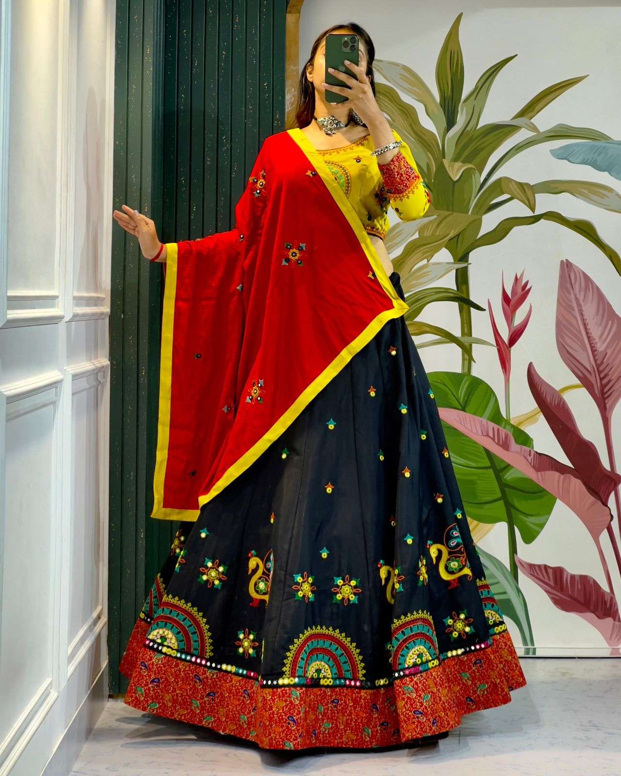 ASR-PICKOCK BY AQSAWHOLESALE PURE COTTON SILK FANCY WORK NAVRATRI CHANIYA CHOLIS