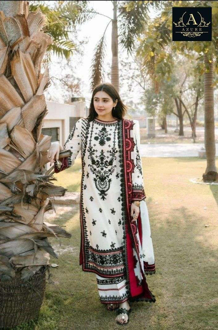 AZURE 15031 BY AQSAWHOLESALE COTTON HEAVY EMBROIDERY PAKISTANI DRESS