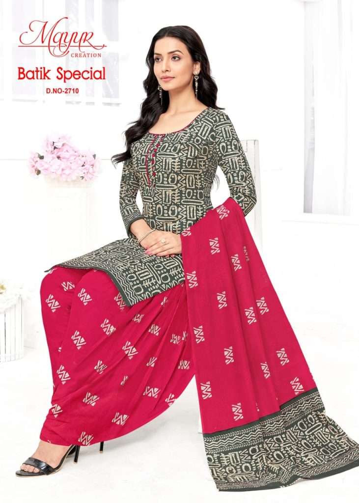 BATIK SPECIAL VOL-27 BY MAYUR CREATION 2701 TO 2710 SERIES PURE COTTON PRINT DRESSES