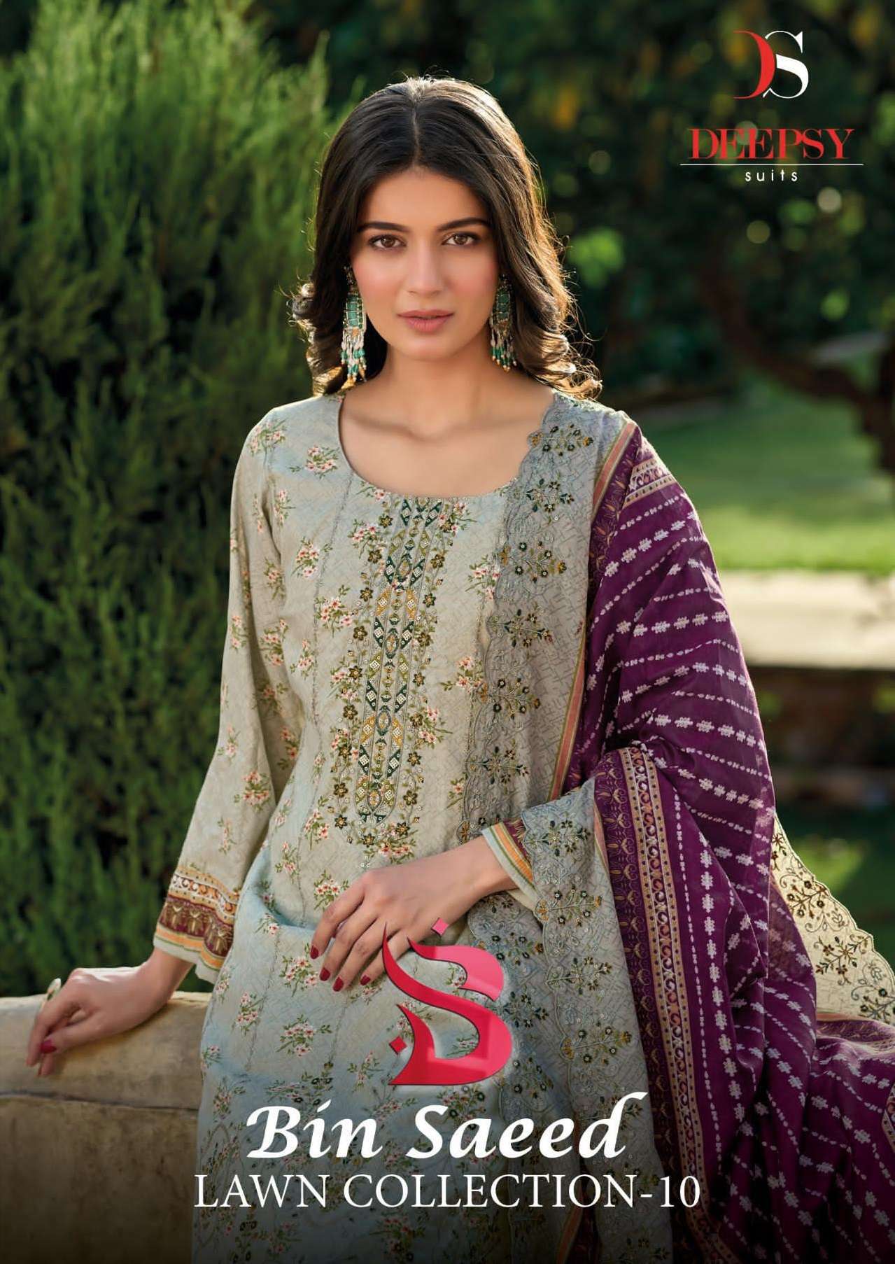 BIN SAEED LAWN COLLECTION VOL-10 BY DEEPSY SUITS 10001 TO 10006 SERIES COTTON WORK DRESSES