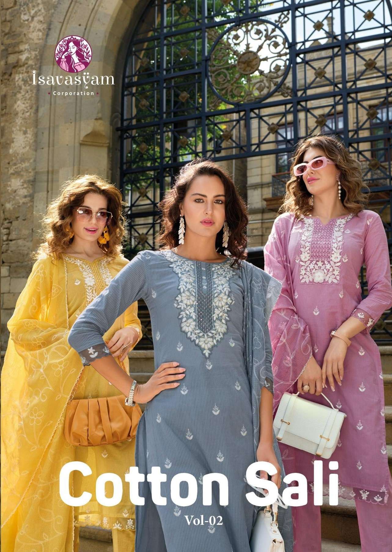 COTTON SALI VOL-2 BY ISAVASYAM 20001 TO 20006 SERIES CAMBRIC COTTON WORK READYMADE DRESSES