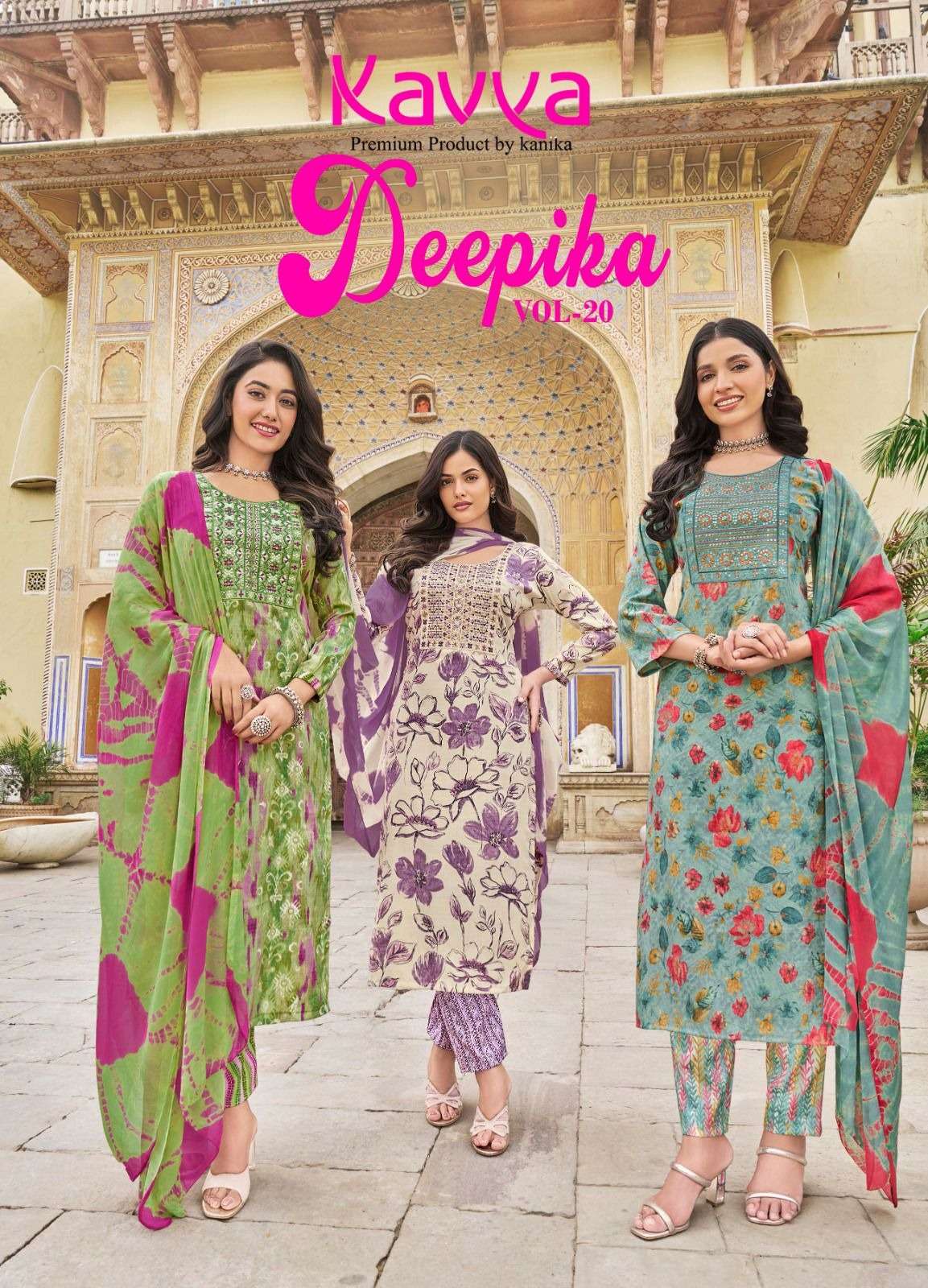 DEEPIKA VOL-20 BY KAVYA 20001 TO 20010 SERIES CAPSULE PRINT WORK READYMADE DRESSES