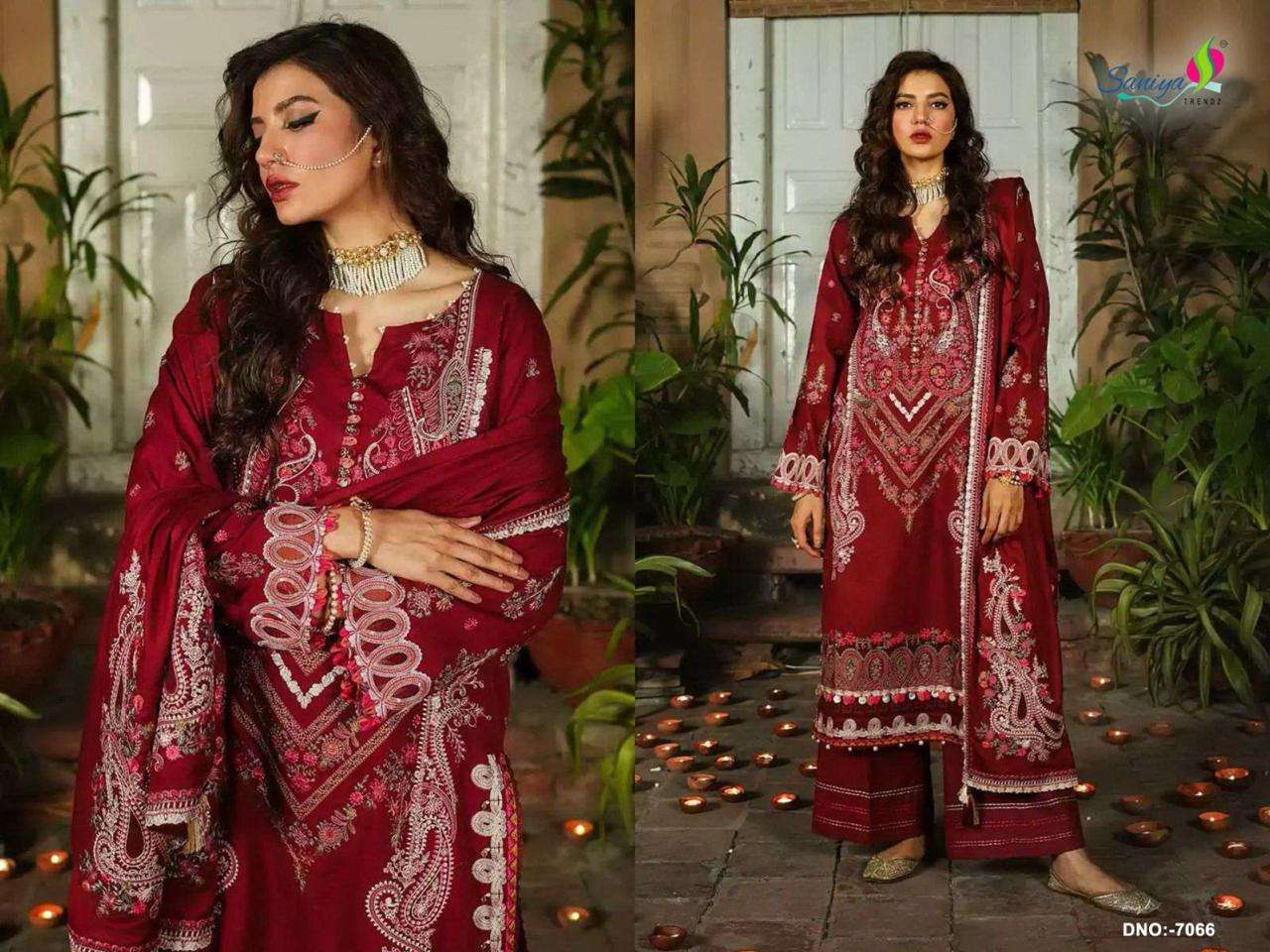 ELAF 7066 HIT DESIGN BY SANIYA TRENDZ PURE RAYON COTTON PRINT WORK PAKISTANI DRESS