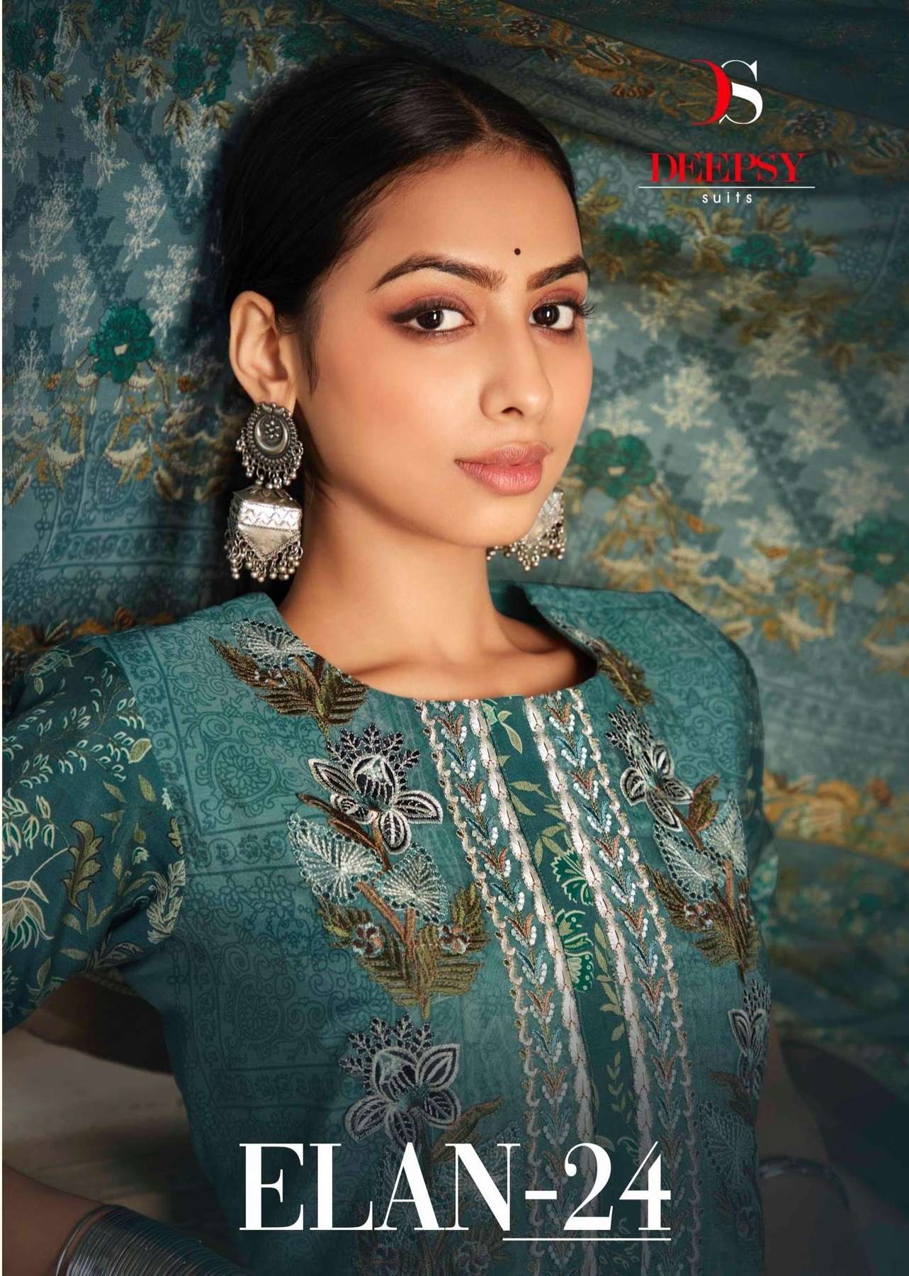 ELAN-24 BY DEEPSY SUITS 39001 TO 39008 SERIES VISCOSE MUSLIN PRINT WORK PAKISTANI DRESSES