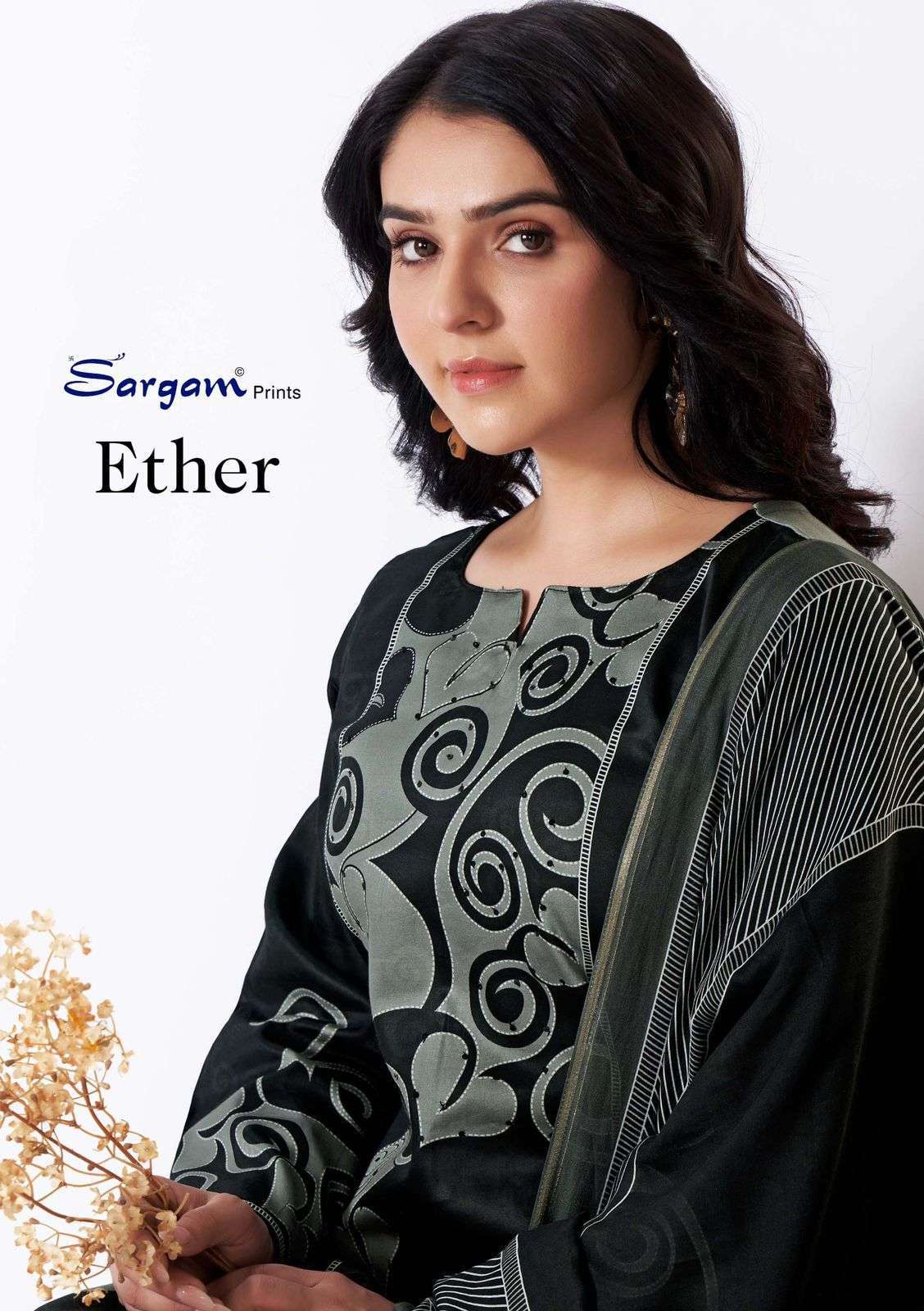 ETHER BY SARGAM PRINTS 2515-A TO 2515-D SERIES PURE JAAM PRINT WORK DRESSES