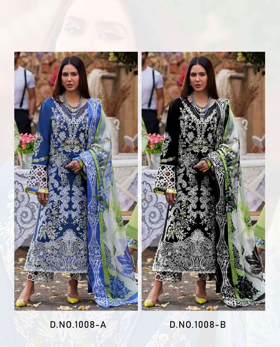 FLORENT 1008-A & 1008-B BY AQSAWHOLESALE RAYON HEAVY WORK PAKISTANI DRESSES