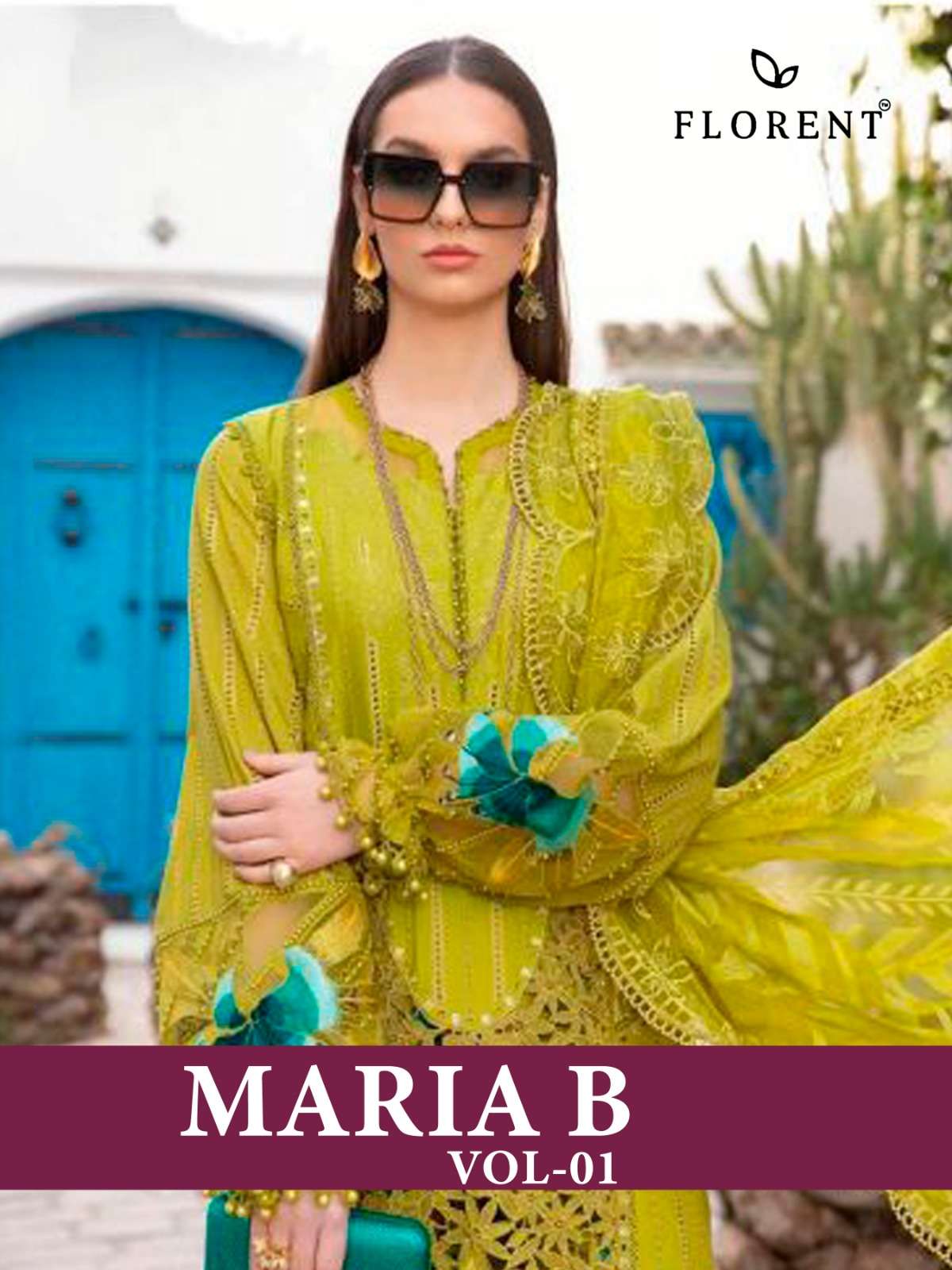 FLORENT MARIA B BY AQSAWHOLESALE 1004 AND 1005 SERIES COTTON WORK PAKISTANI DRESSES