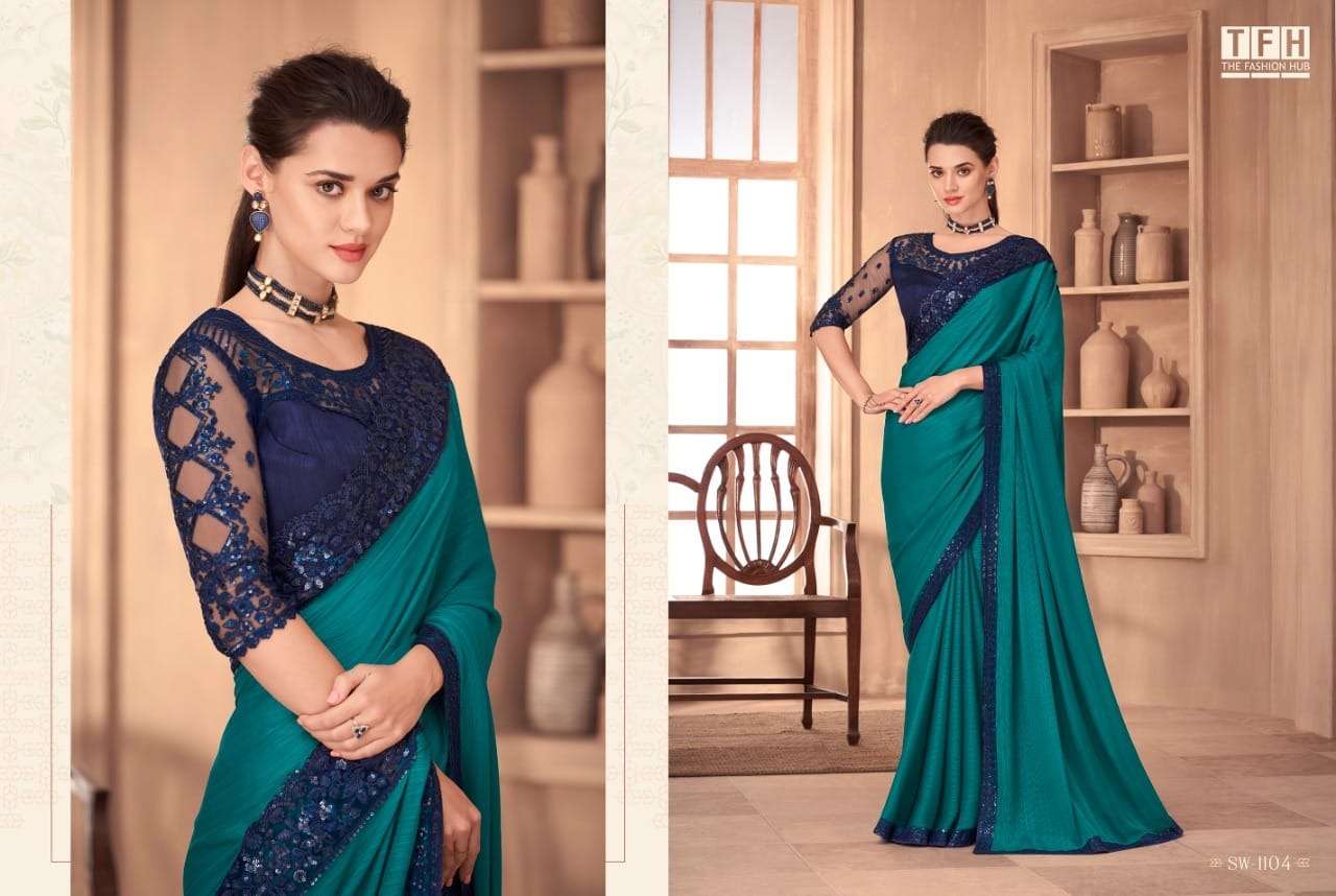 GALAXY VOL-2 BY TFH 1104 TO 7515 SERIES FANCY SILK HEAVY WORK SAREES