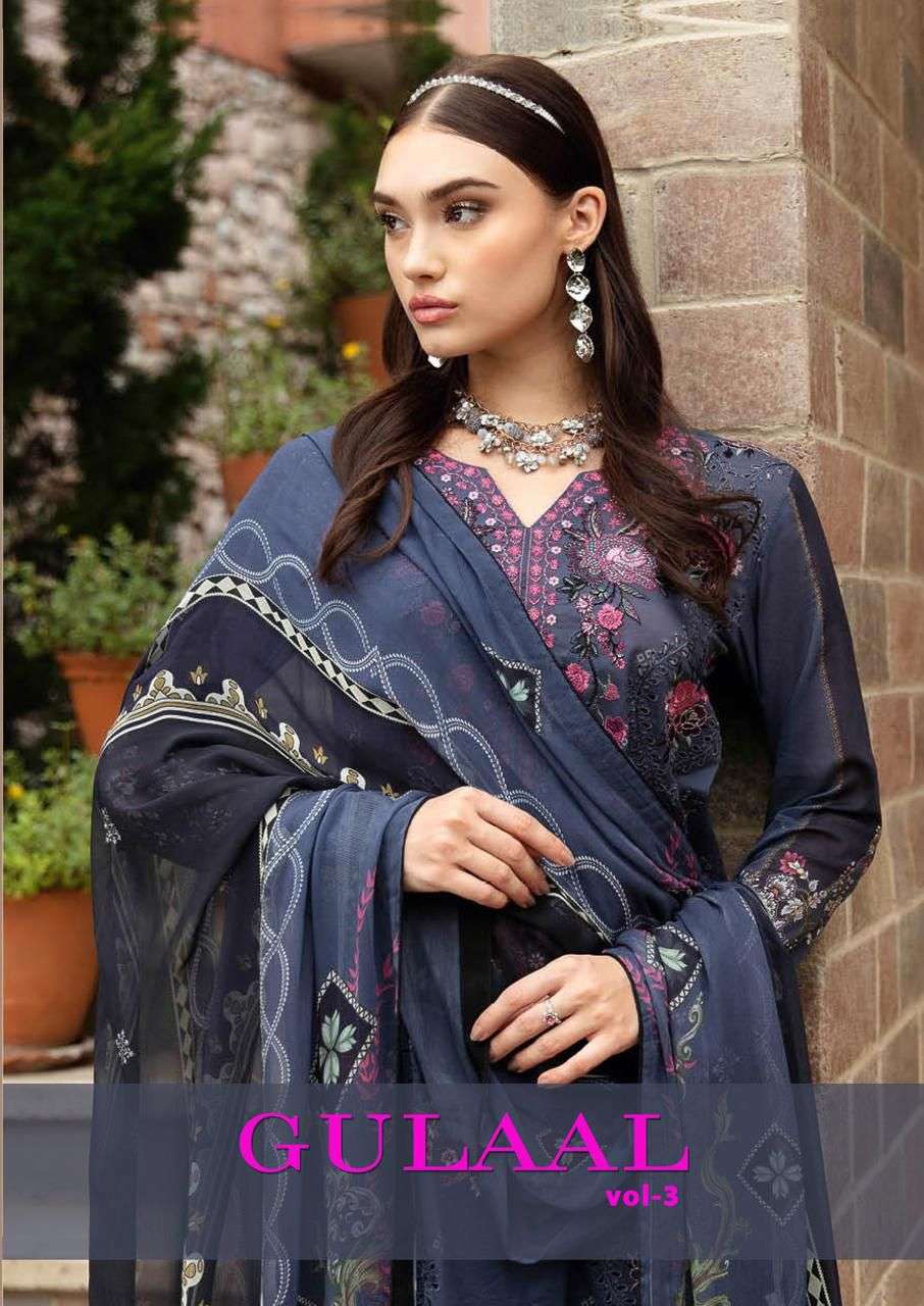 GULAAL VOL-3 BY NANDGOPAL PRINTS 3001 TO 3008 SERIES COTTON PRINT PAKISTANI DRESSES