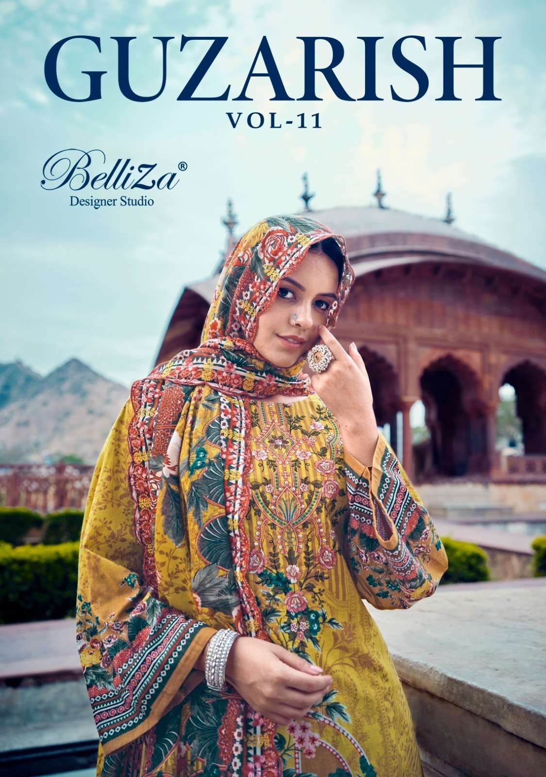 GUZARISH VOL-11 BY BELLIZA 924-001 TO 924-008 SERIES COTTON PRINT WORK PAKISTANI DRESSES