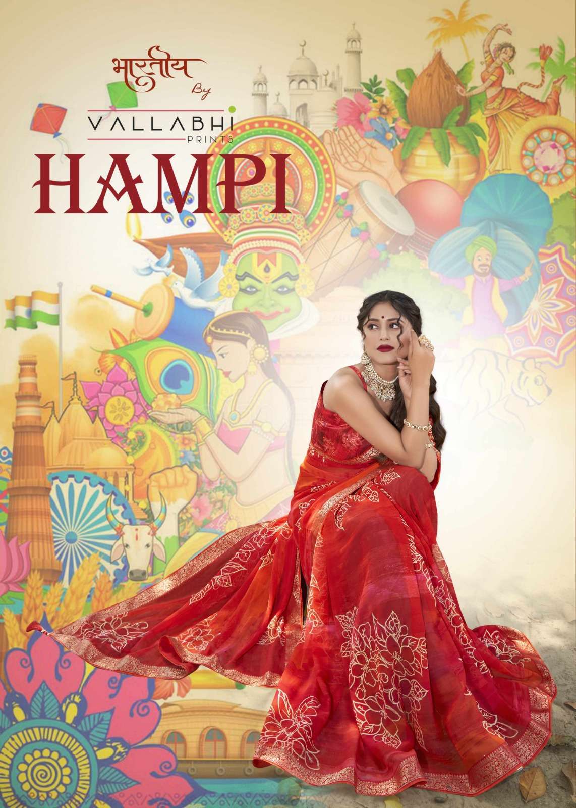 HAMPI BY VALLABHI PRINTS 27091 TO 27102 SERIES GEORGETTE PRINT CASUAL SAREES