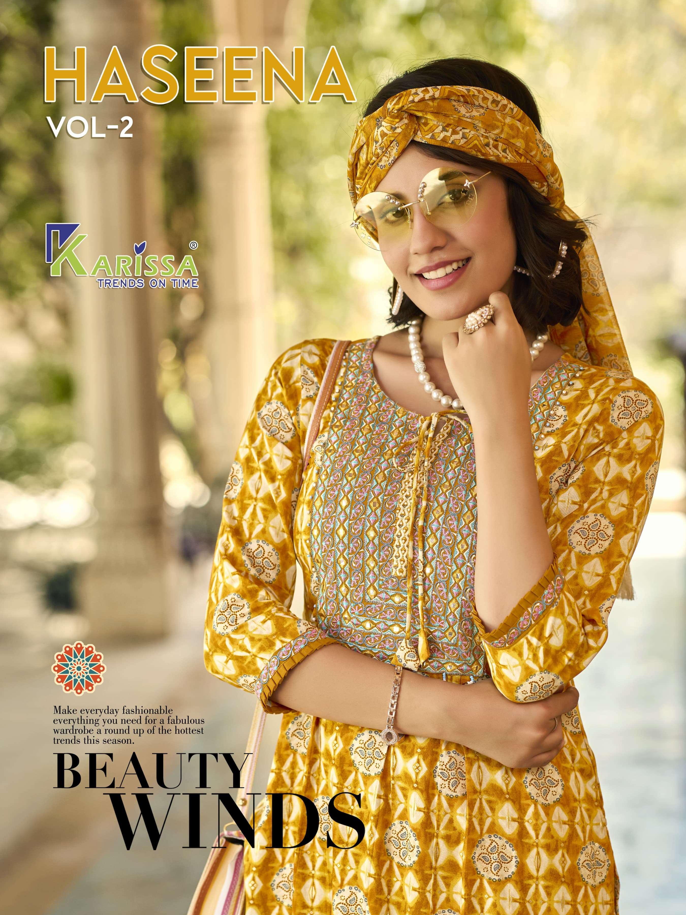 HASEENA VOL-2 BY KARISSA 913 TO 918 SERIES RAYON PRINT WORK READYMADE DRESSES