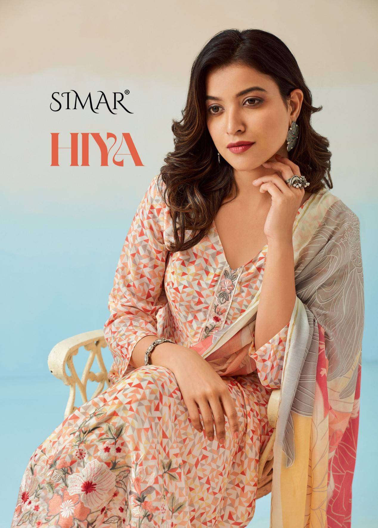 HIYA BY SIMAR 6309 TO 6314 SERIES PURE VISCSOE MUSLIN PRINT WORK DRESSES