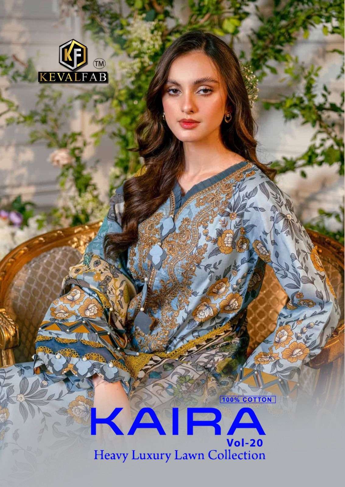 KAIRA VOL-20 BY KEVAL FAB 2001 TO 2006 SERIES HEAVY LAWN COTTON PRINT PAKISTANI DRESSES