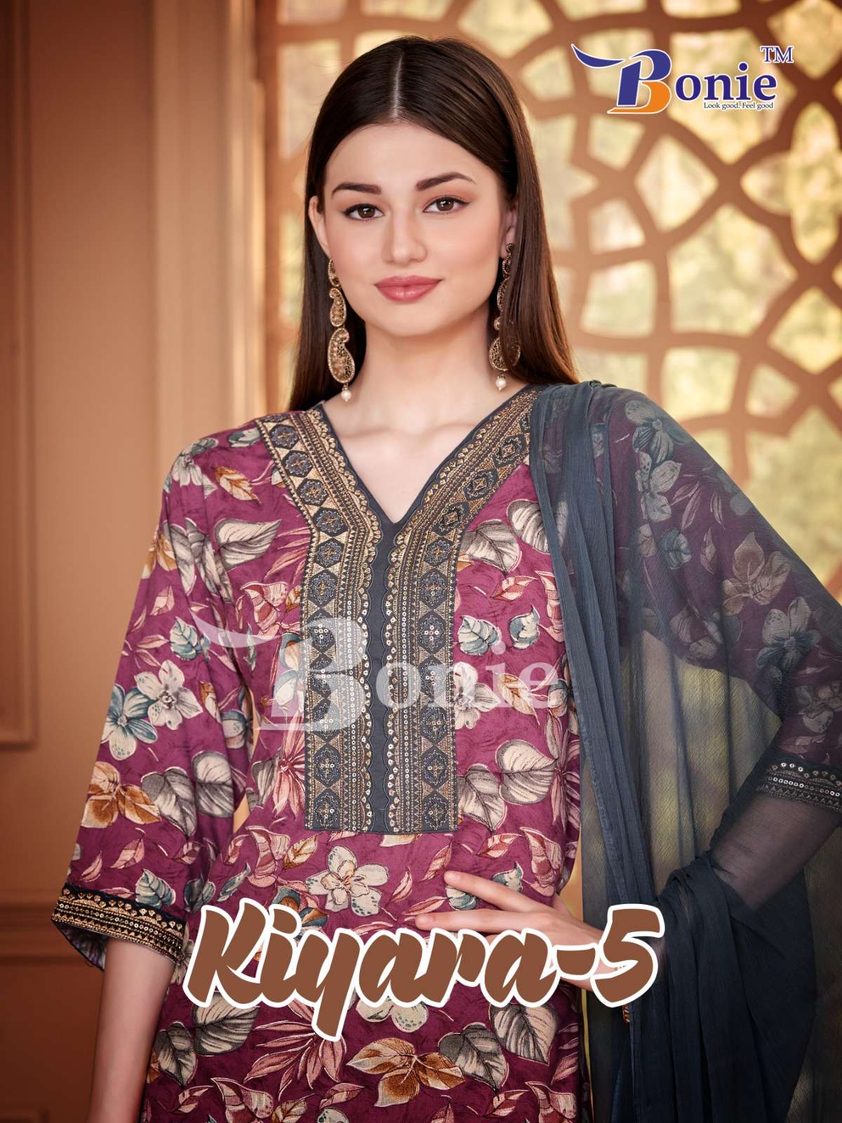 KIYARA VOL-5 BY BONIE 5001 TO 5006 SERIES RAYON PRINT SEQUENCE READYMADE DRESSES