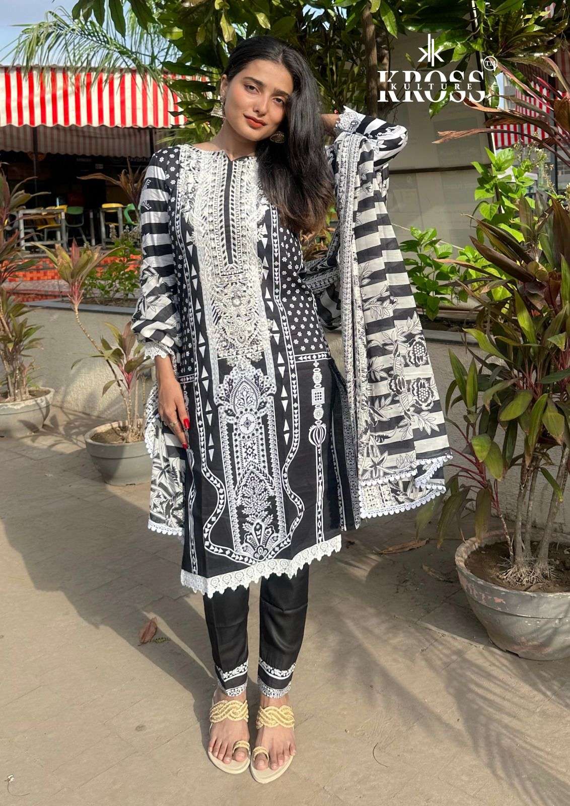 KK-2008 HIT DESIG BY KROSS KULTURE PURE COTTON PRINT WORK PAKISTANI DRESS