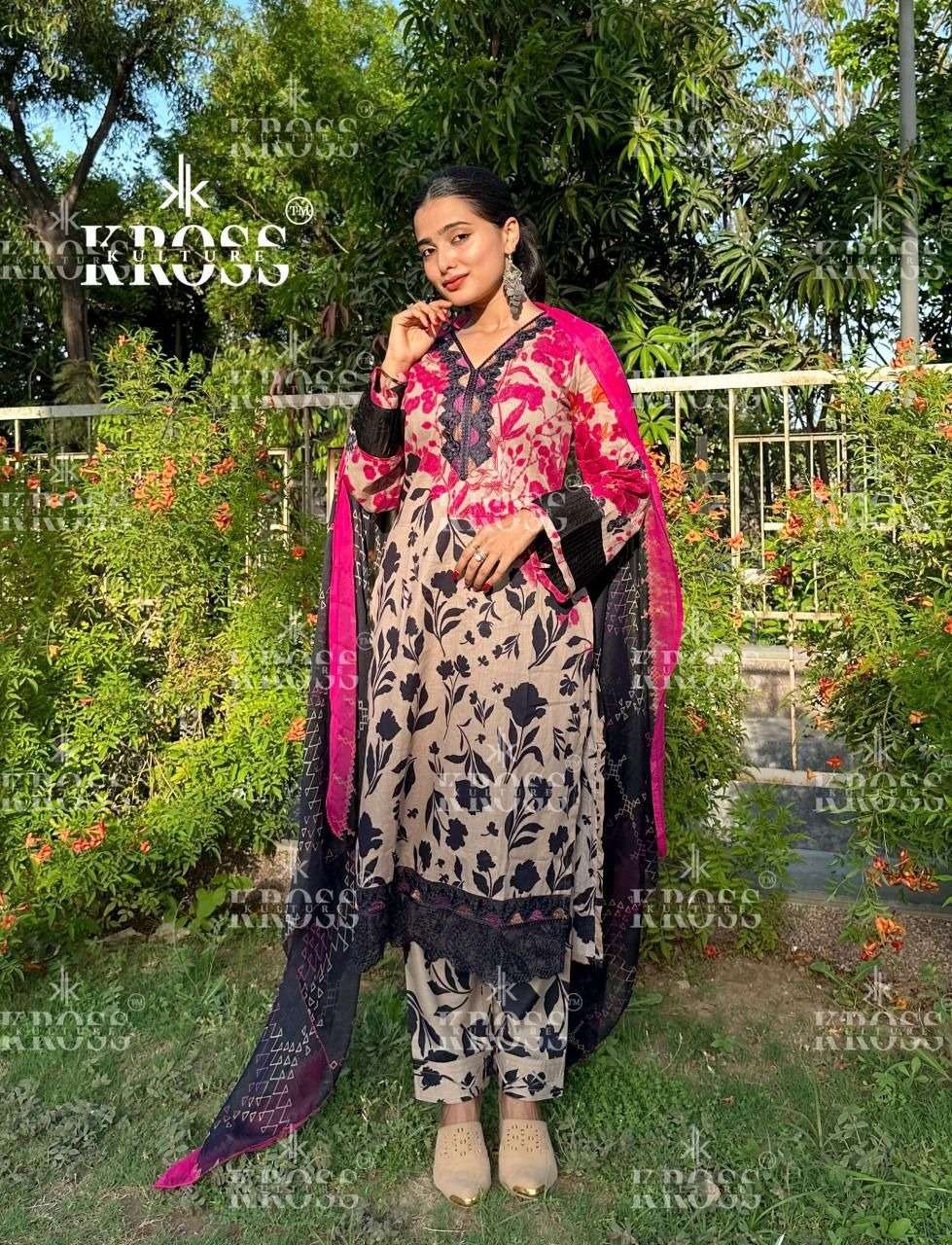 KK-2009 AND KK-2010 HITS BY KROSS KULTURE COTTON PRINT WORK PAKISTANI DRESSES