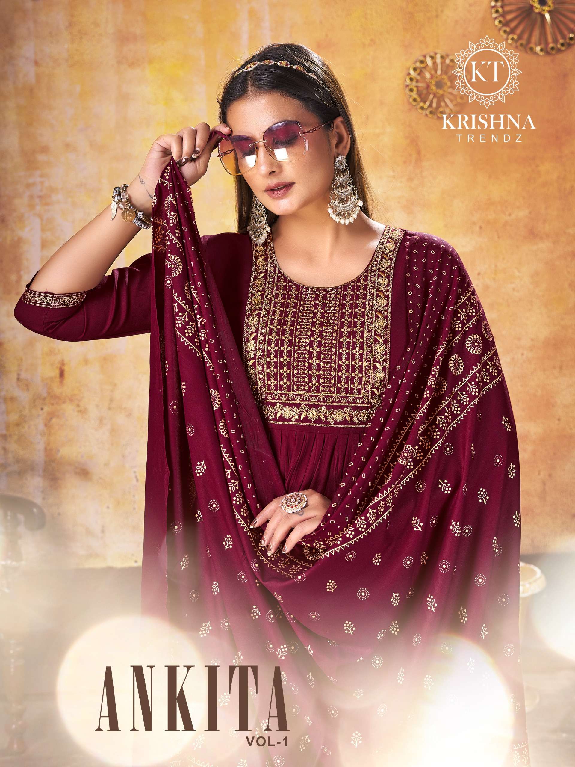 KT ANKITA VOL-1 BY AQSAWHOLESALE 1001 TO 1008 SERIES RAYON FOIL PRINT READYMADE DRESSES