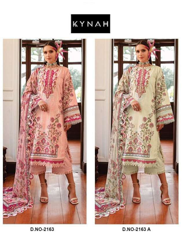 KYNAH 2163 NX BY AQSAWHOLESALE PURE COTTON PRINT WORK PAKISTANI DRESSES