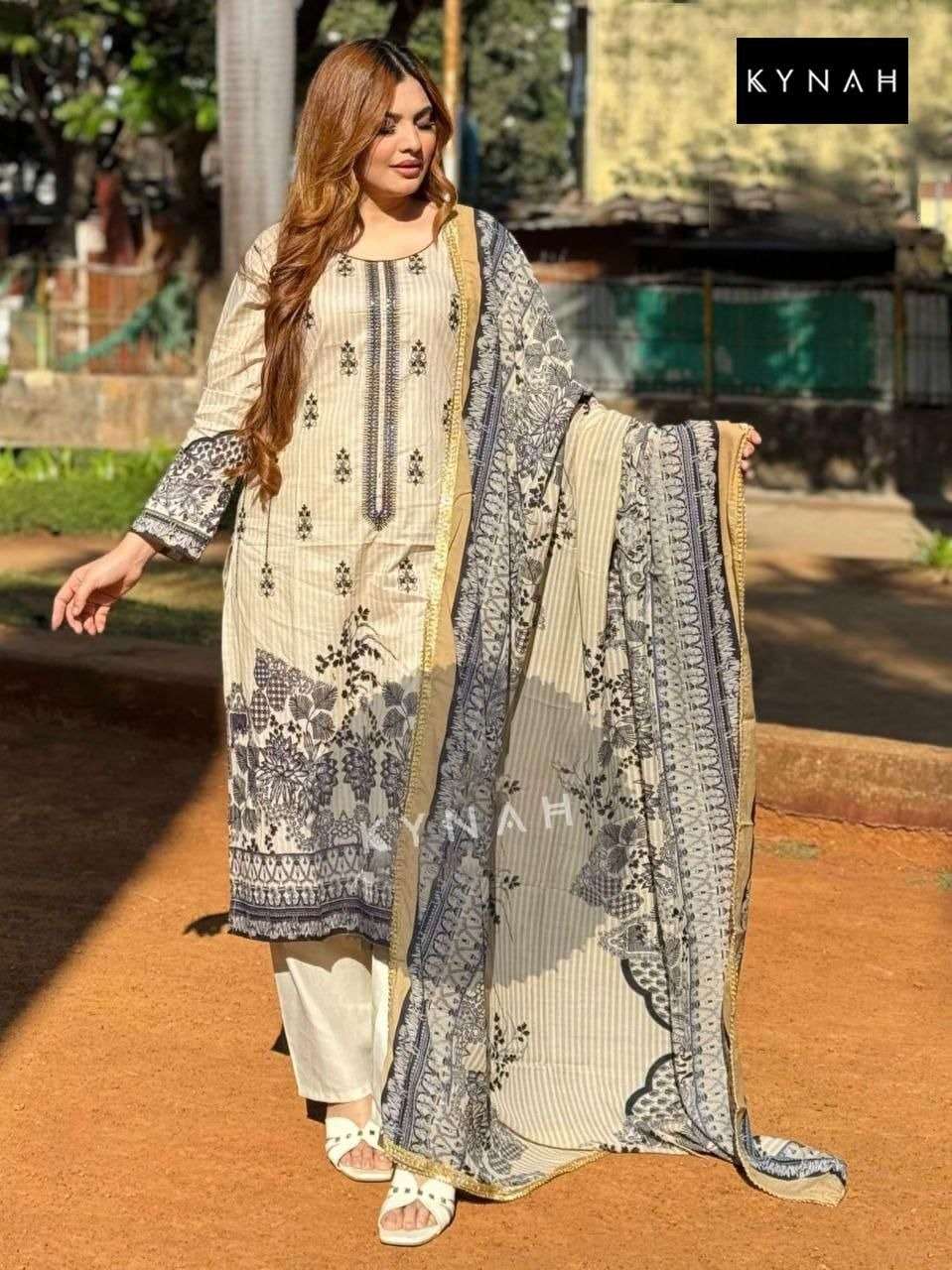 KYNAH 2168 HIT DESIGN BY AQSAWHOLESALE COTTON EMBROIDERY WORK PAKISTANI DRESS