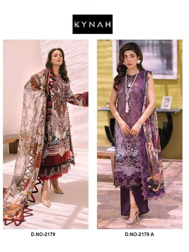 KYNAH 2179 NX BY AQSAWHOLESALE PURE COTTON PRINT EMBROIDERY PAKISTANI DRESSES