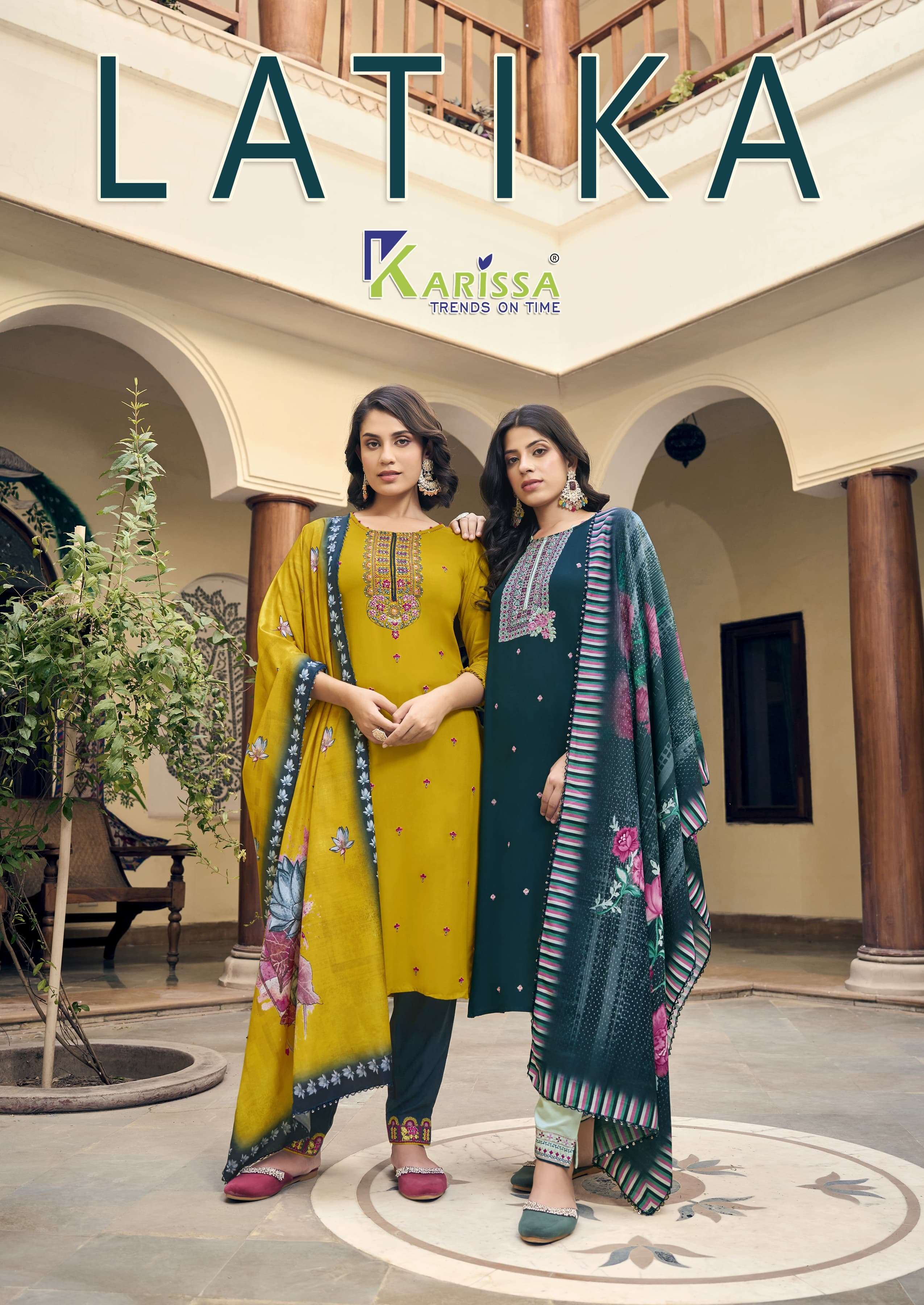 LATIKA BY KARISSA 919 TO 924 SERIES RAYON EMBROIDERY WORK READYMADE DRESSES