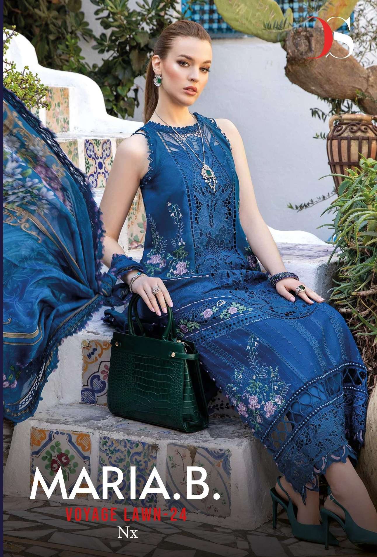 MARIA.B. VOYAGE LAWN-24 NX BY DEEPSY SUITS 6051 TO 6053 SERIES COTTON WORK PAKISTANI DRESSES