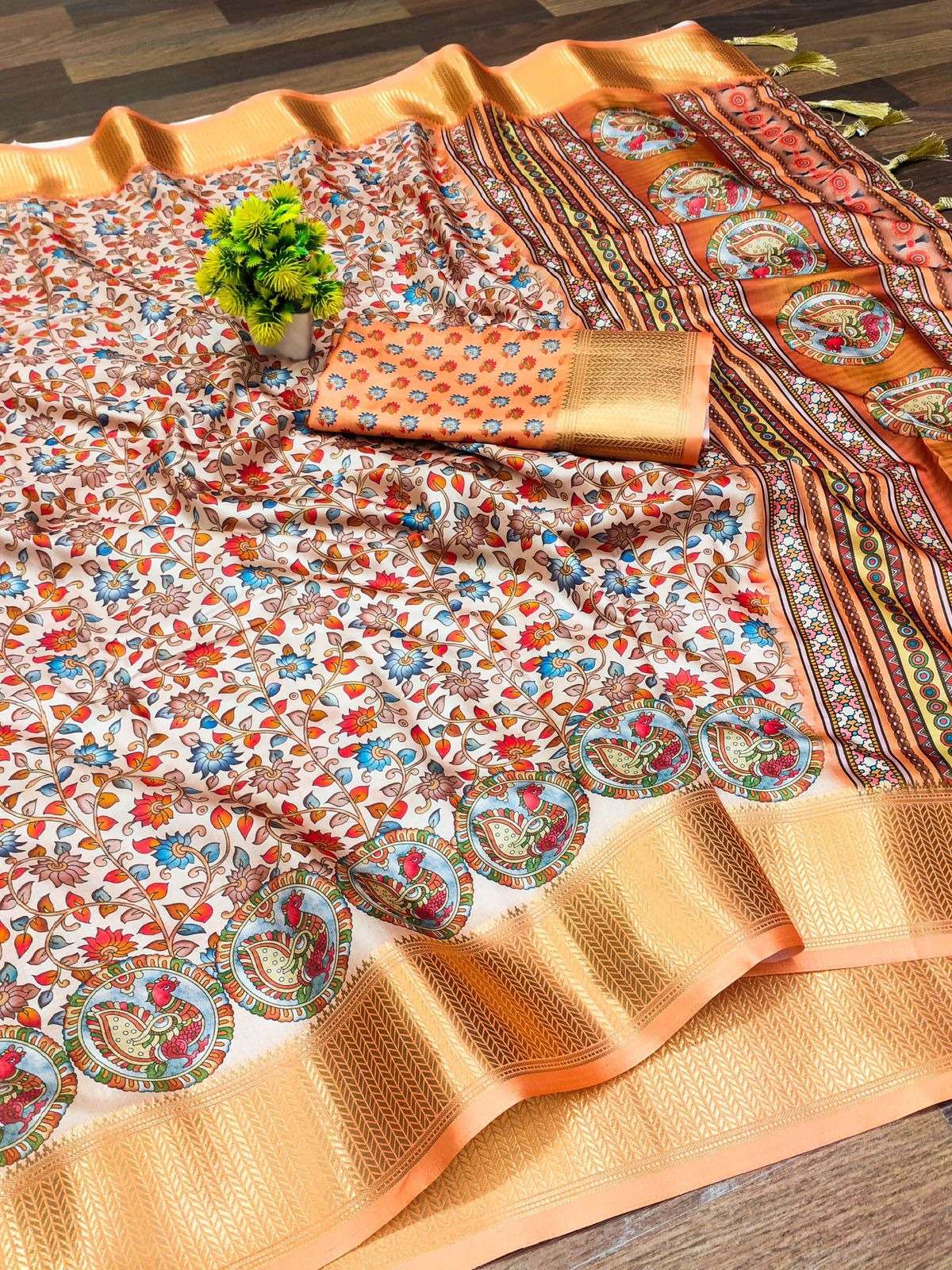 MOUNY BY AQSAWHOLESALE 4194-A TO 4194-F SERIES PURE SOFT SILK PRINT SAREES