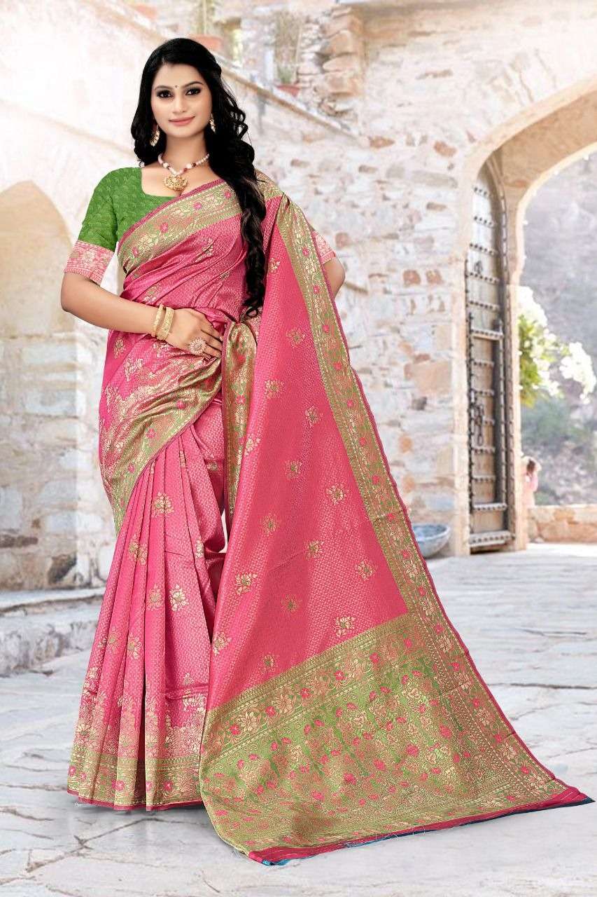 MOXA BY AQSAWHOLESALE 4118-A TO 4118-F SERIES SOFT LITCHI SILK SAREES