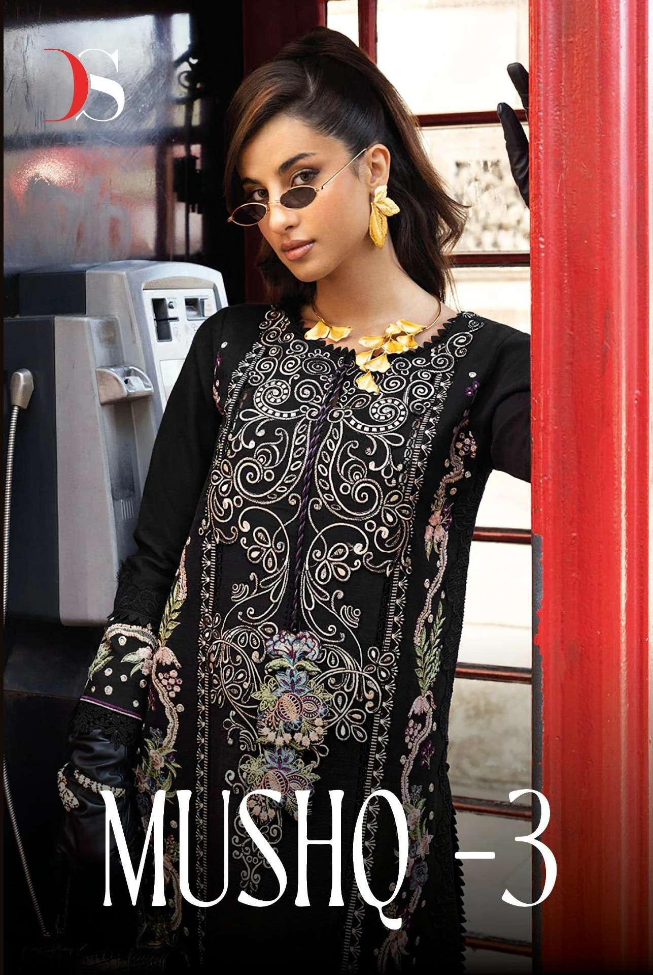 MUSHQ VOL-3 BY DEEPSY SUITS 6091 TO 6095 SERIES PURE COTTON PRINT WORK PAKISTANI DRESSES