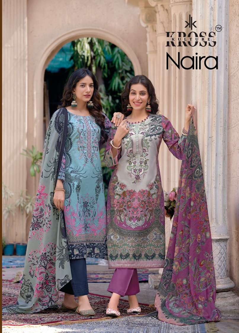 NAIRA BY KROSS KULTURE 1001 TO 1006 SERIES COTTON PRINT EMBROIDERY WORK PAKISTANI DRESSES