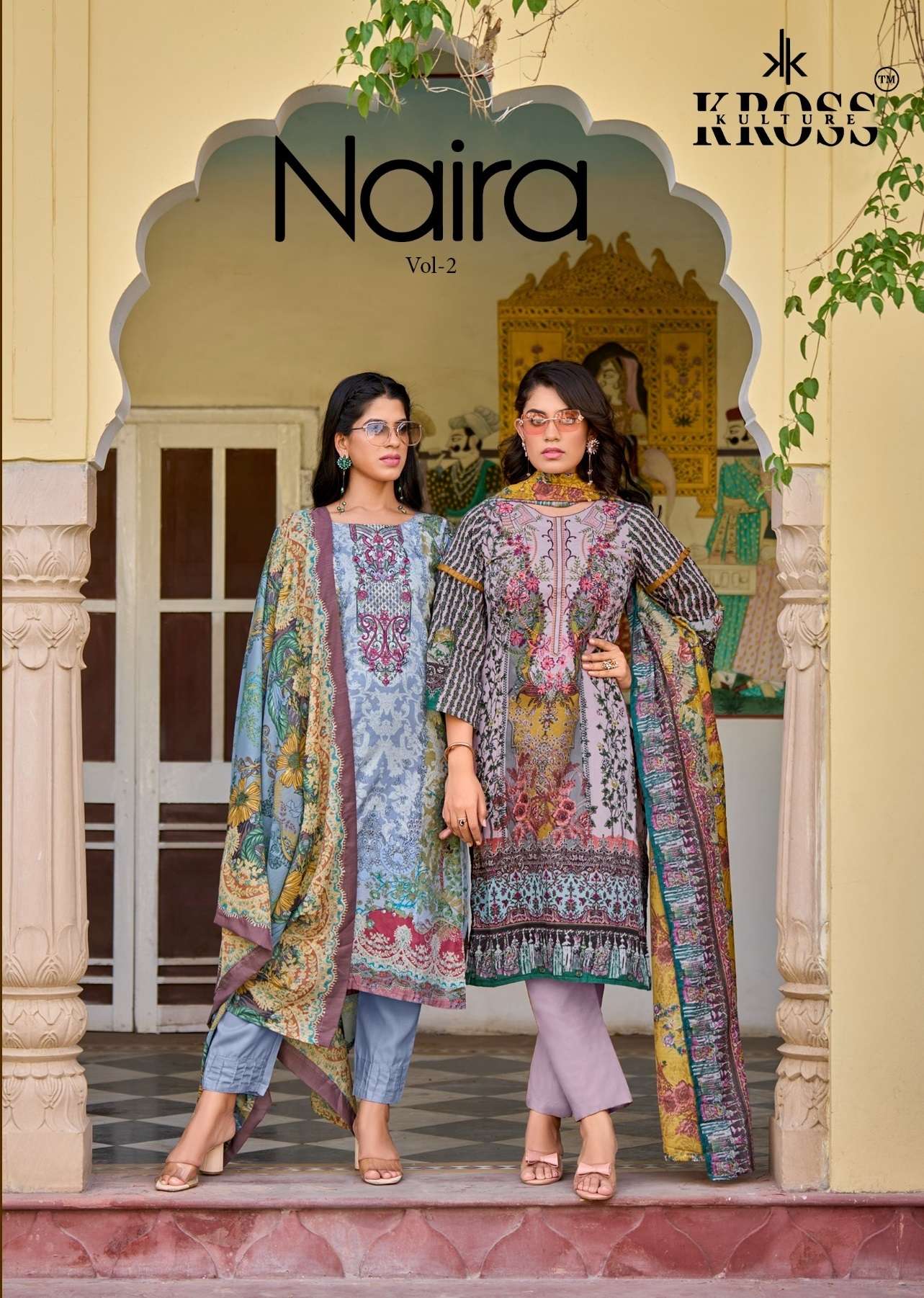 NAIRA VOL-2 BY KROSS KULTURE 2001 TO 2006 SERIES HEAVY COTTON PRINT WORK PAKISTANI DRESSES