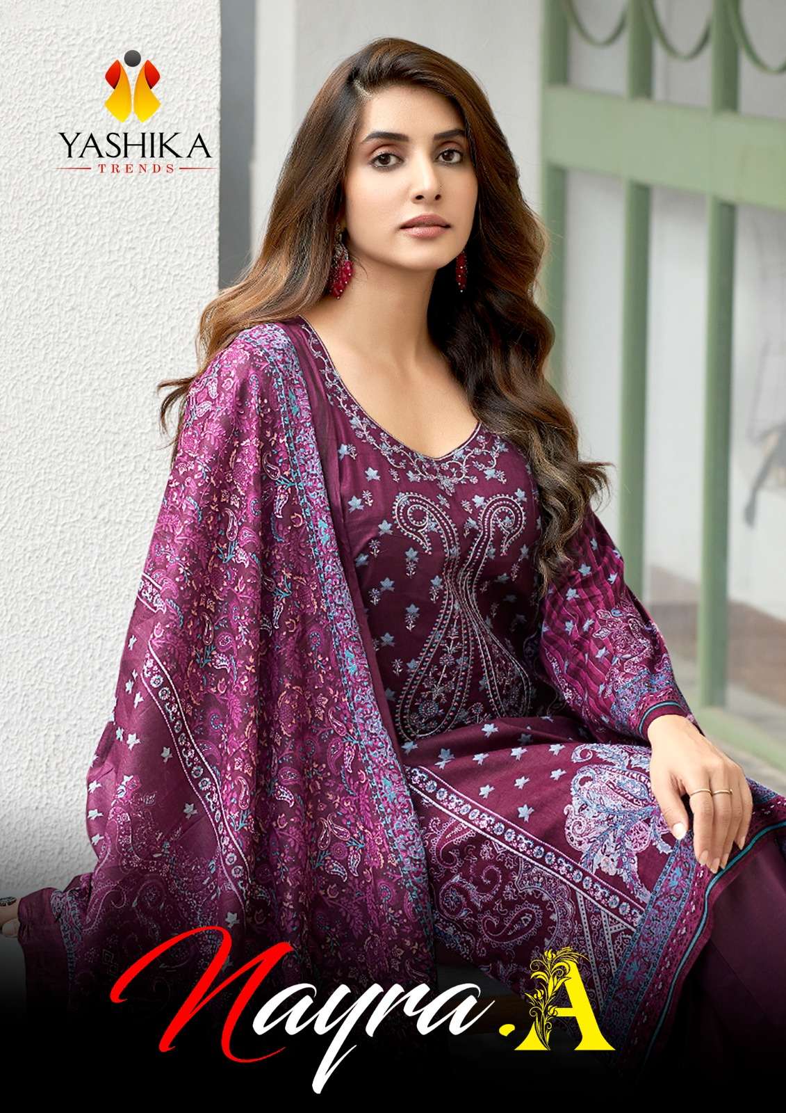 NAYRA.A BY YASHIKA TRENDZ 1001 TO 1008 SERIES HEAVY COTTON PRINT WORK DRESSES