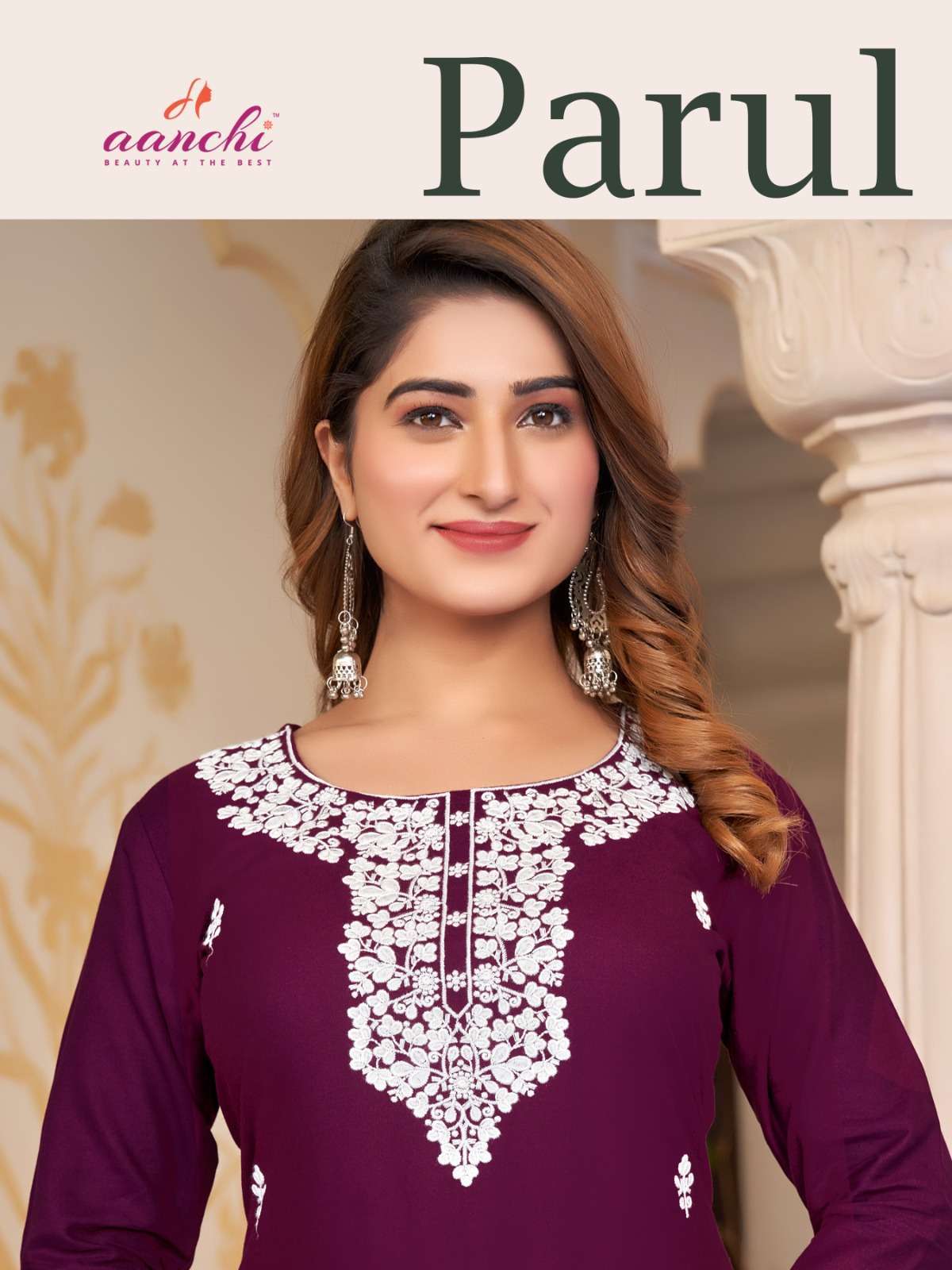 PARUL BY AANCHI 01 TO 06 SERIES RAYON EMBROIDERY WORK TUNICS