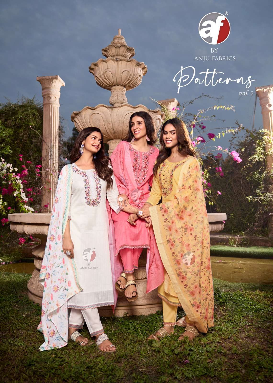 PATTERNS VOL-3 BY ANJU FABRICS 3751 TO 3756 SERIES COTTON MIRROR WORK READYMADE DRESSES