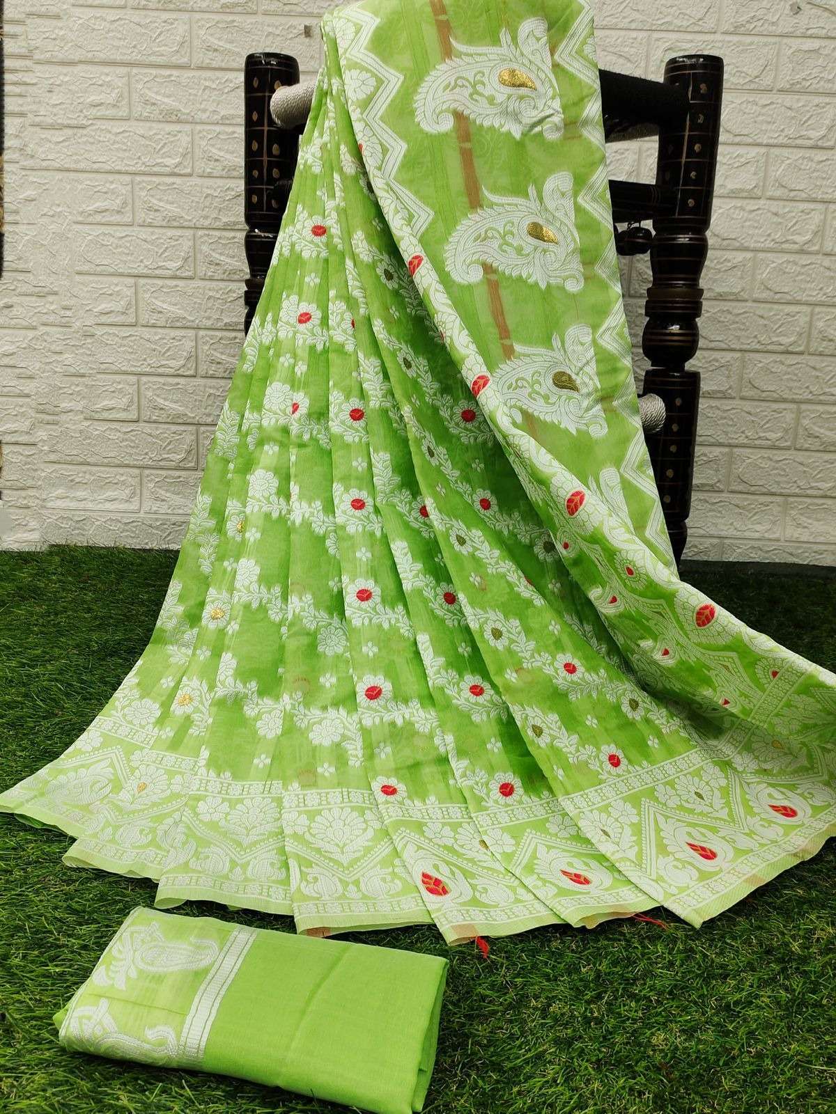 PRIYA BY AQSAWHOLESALE 4149-A TO 4149-F SERIES PURE RICH COTTON SILK SAREES