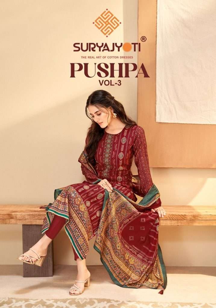 PSHPA VOL-3 BY SURYAJOTI 3001 TO 3008 SERIES MODAL PRINT EMBROIDERY WORK DRESSES