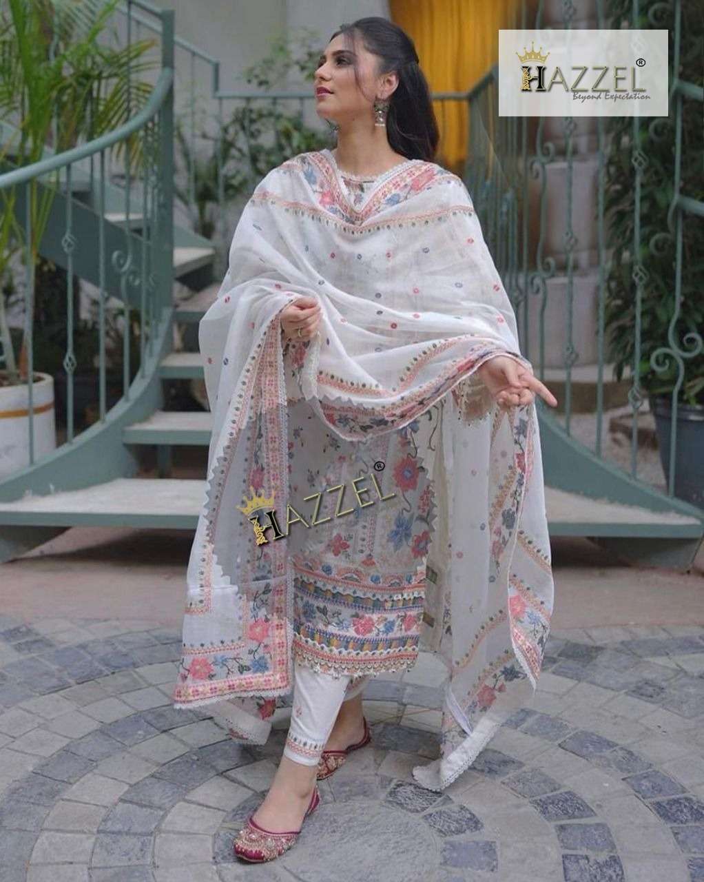 QUEENS 095 HIT DESIGN BY HAZZEL PURE COTTON HEAVY EMBROIDERY WORK PAKISTANI DRESS