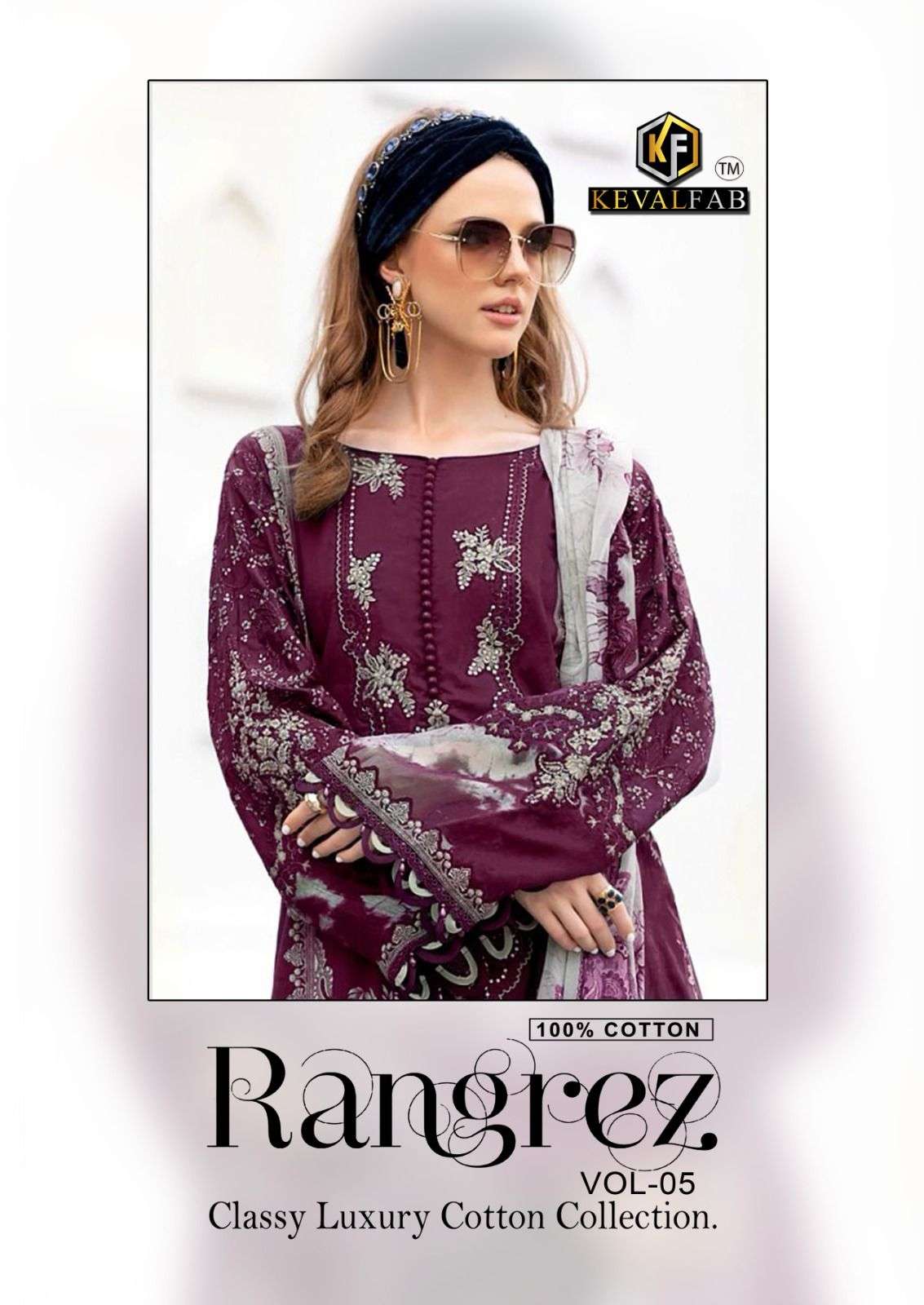 RANGREZ VOL-5 BY KEVAL FAB 5001 TO 5006 SERIES HEAVY COTTON PRINT PAKISTANI DRESSES