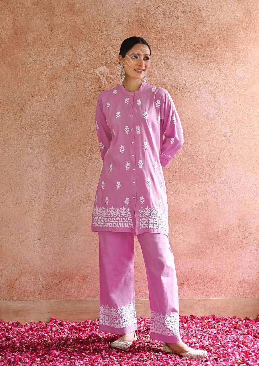 RASILI NX ROZI BY AQSAWHOLESALE RAYON EMBROIDERY WORK CO-ORD SET