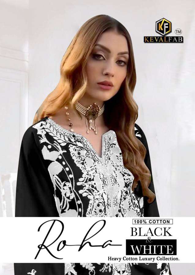 ROHA BLACK AND WHITE BY KEVAL FAB 1001 TO 1006 SERIES COTTON PRINT READYMADE DRESSES