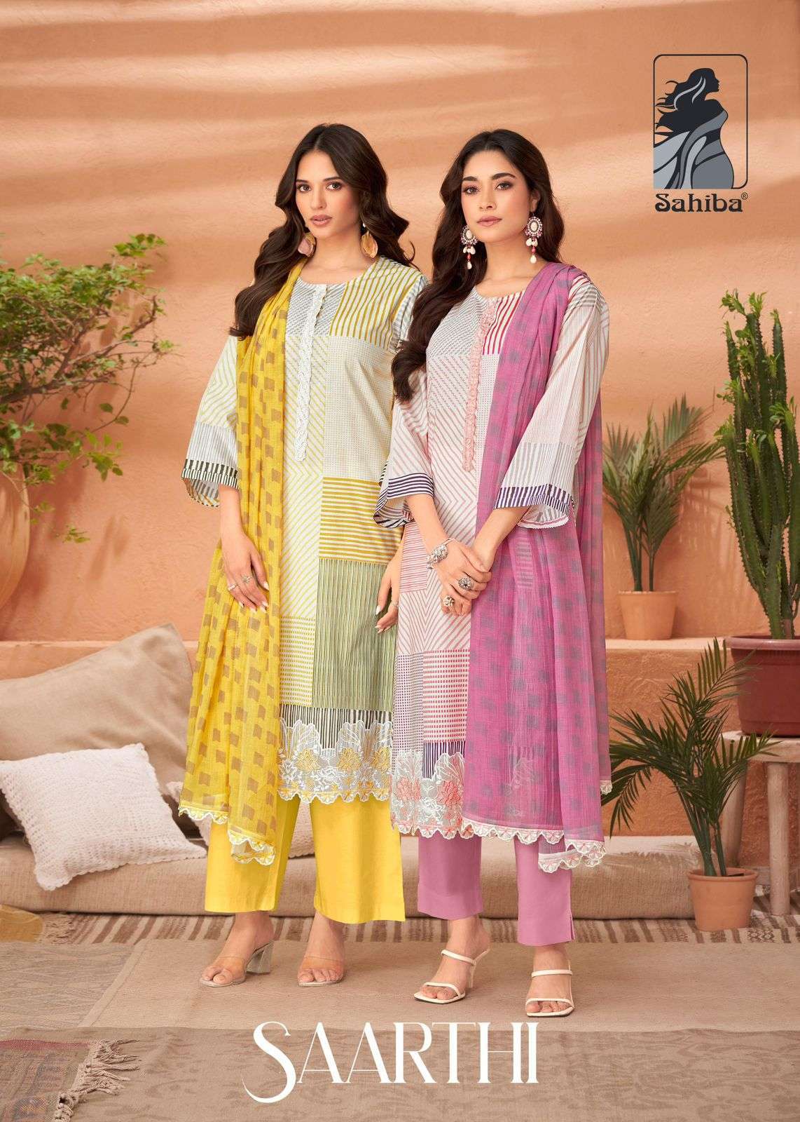 SAARTHI BY SAHIBA 222 TO 241 SERIES PURE LAWN COTTON PRINT WORK DRESSES