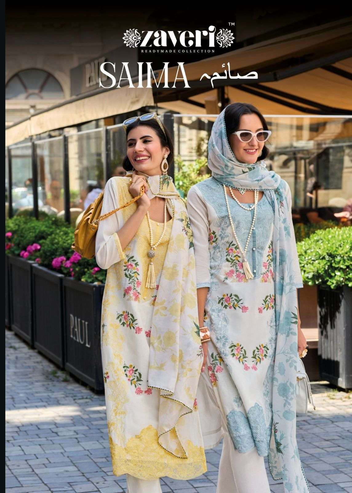 SAIMA BY ZAVERI 1326 AND 1327 SERIES COTTON PRINT EMBROIDERY WORK READYMADE DRESSES