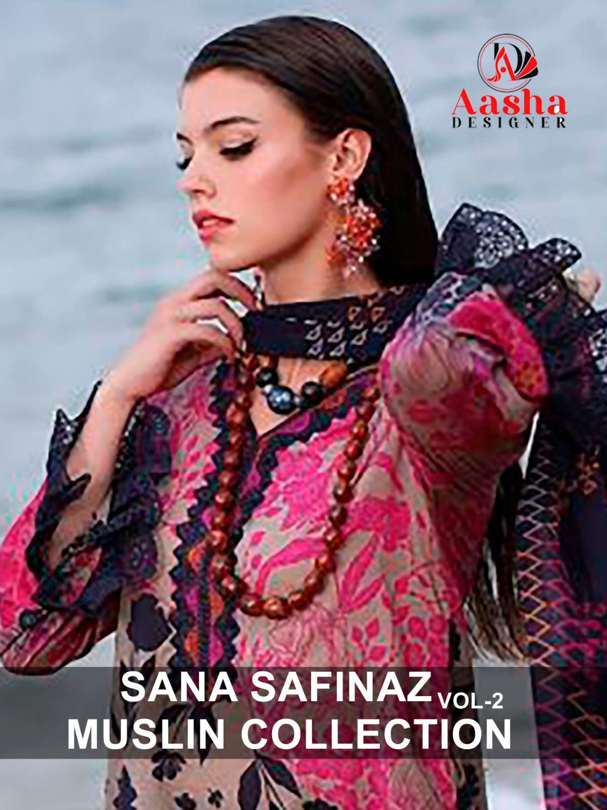 SANA SAFINAZ VOL-2 BY AASHA DESIGNER PURE COTTON PRINT WORK PAKISTANI DRESSES