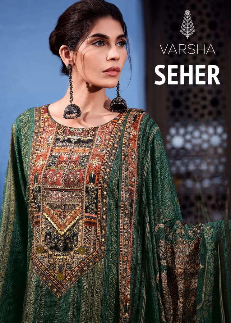 SEHER BY VARSHA SR-01 TO SR-04 SERIES CREPE PRINT HAND WORK PAKISTANI DRESSES