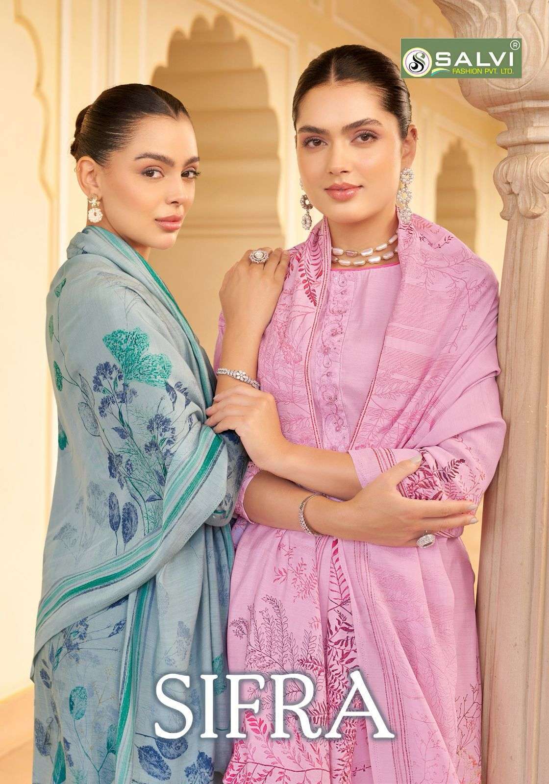 SIFRA BY SALVI FASHION 1001 TO 1008 SERIES MODAL SILK PRINT EMBROIDERY WORK DRESSES